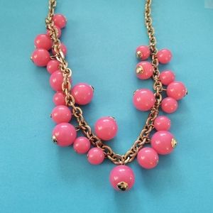 Bubblegum pink necklace gold tone barbiecore statement